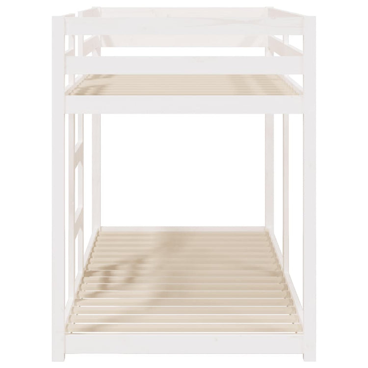 Letto a Castello Bianco 90x200 cm in Legno Massello di Pino 3206505