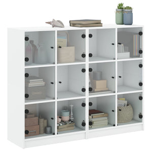 Libreria con Ante Bianca 136x37x109 cm in Legno Multistrato 3206510