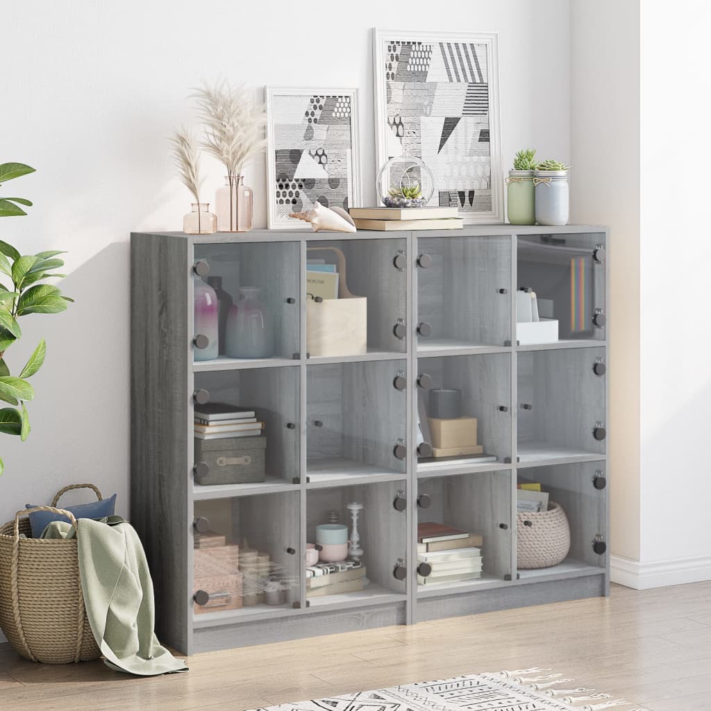 Libreria Ante Grigio Sonoma 136x37x109 cm in Legno Multistratocod mxl 111195