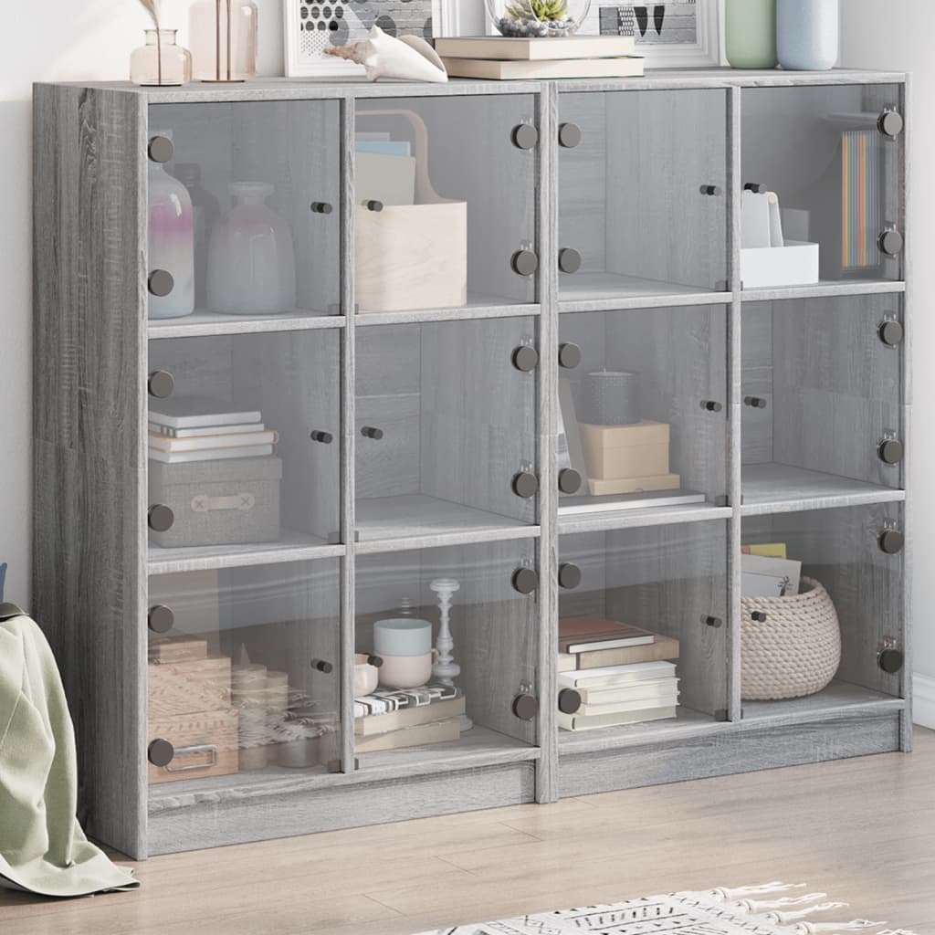 Libreria Ante Grigio Sonoma 136x37x109 cm in Legno Multistratocod mxl 111195