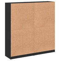 Libreria con Ante Nera 136x37x142 cm in Legno Multistrato 3206518