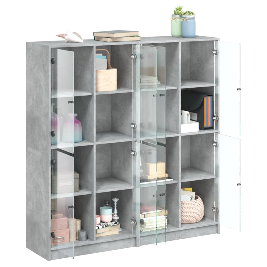 Libreria Ante Grigio Cemento 136x37x142 cm in Legno Multistrato 3206520