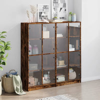 Libreria Ante Rovere Fumo 136x37x142 cm in Legno Multistrato 3206521