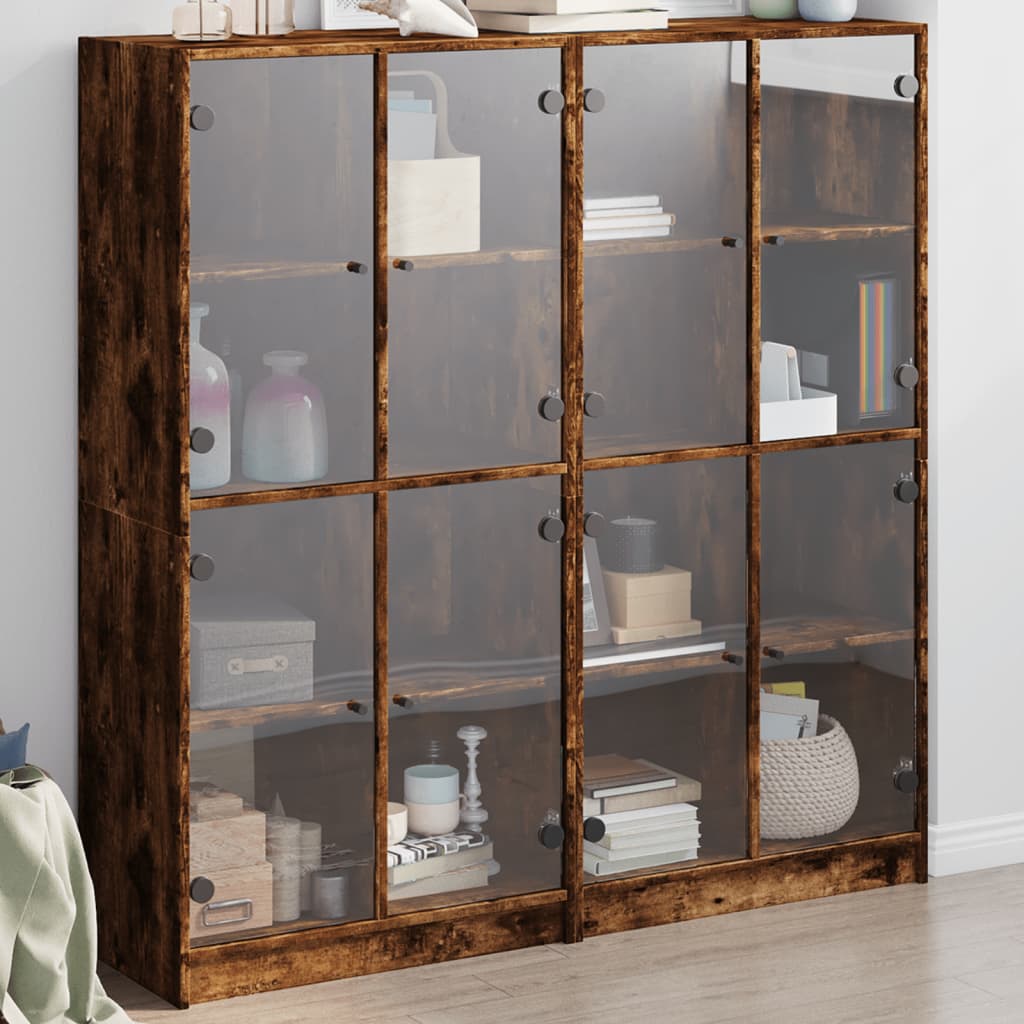 Libreria Ante Rovere Fumo 136x37x142 cm in Legno Multistrato 3206521