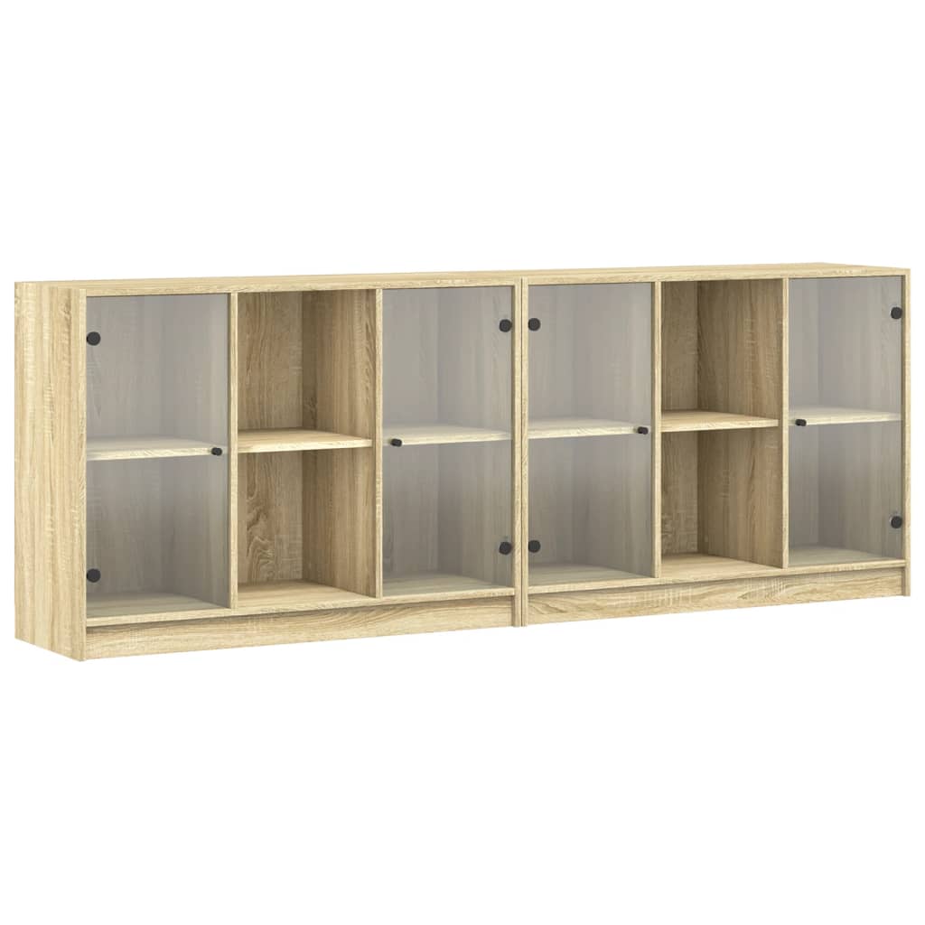 Libreria con Ante Rovere Sonoma 204x37x75 cm Legno Multistrato 3206533