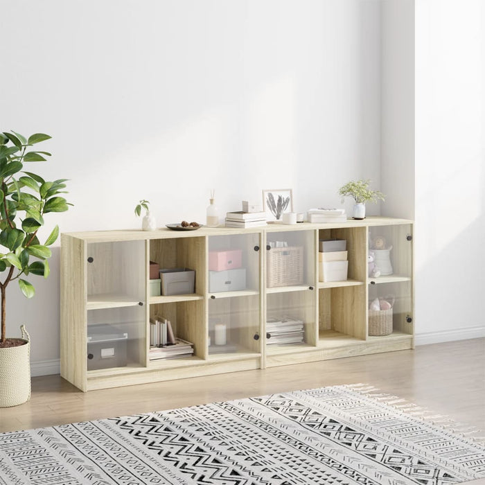 Libreria con Ante Rovere Sonoma 204x37x75 cm Legno Multistrato 3206533