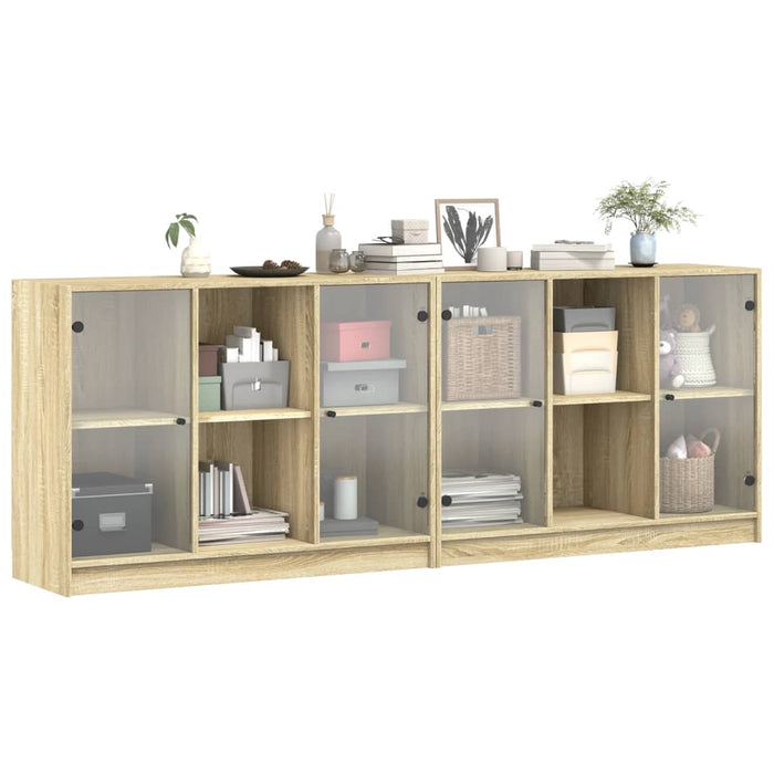 Libreria con Ante Rovere Sonoma 204x37x75 cm Legno Multistrato 3206533