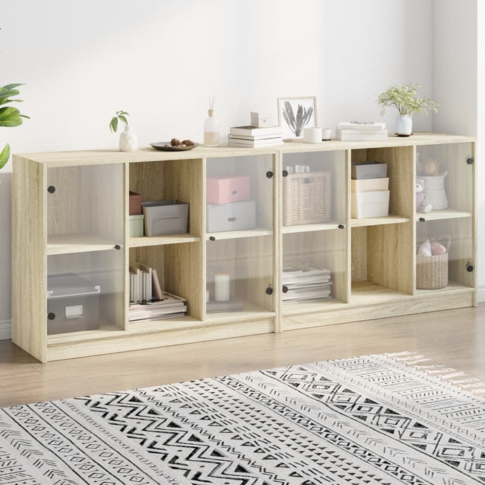 Libreria con Ante Rovere Sonoma 204x37x75 cm Legno Multistrato 3206533