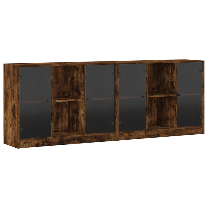 Libreria con Ante Rovere Fumo 204x37x75 cm in Legno Multistratocod mxl 87449