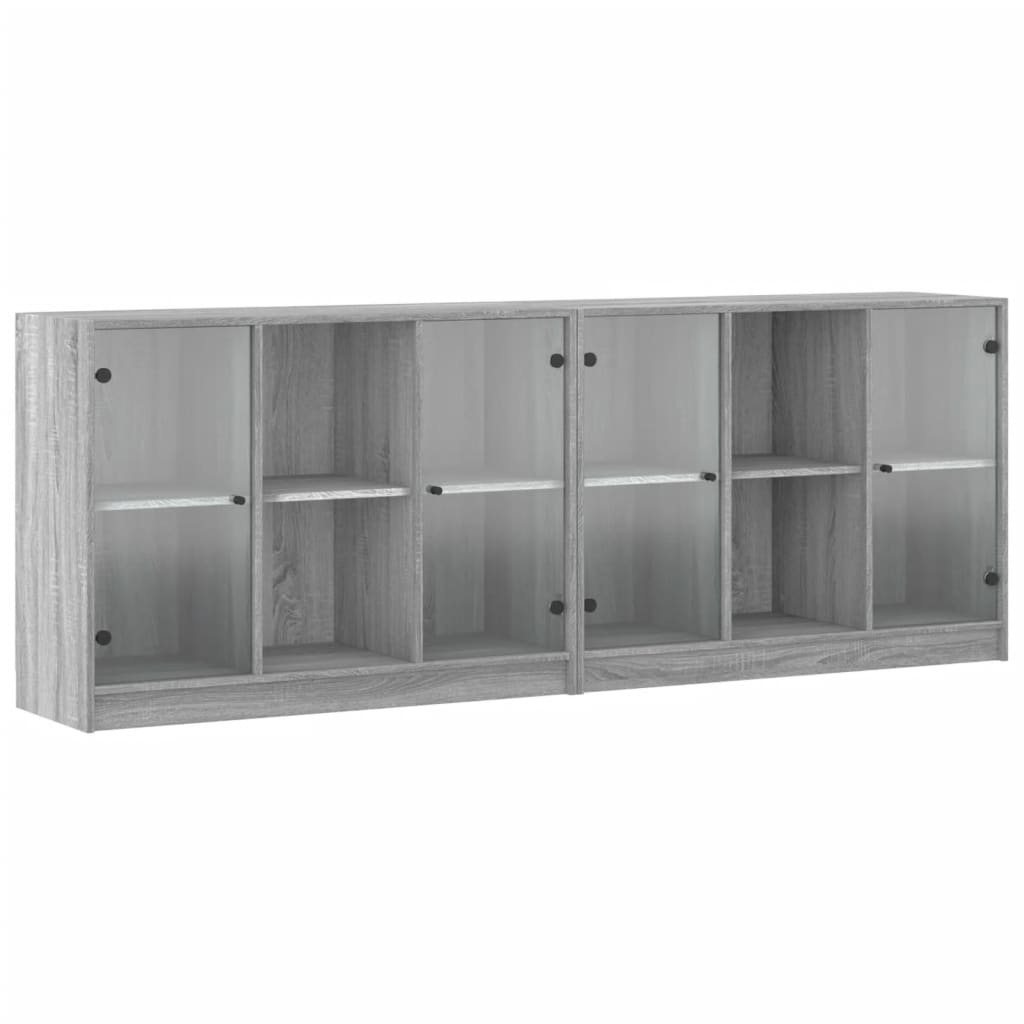 Libreria con Ante Grigio Sonoma 204x37x75 cm Legno Multistratocod mxl 111466