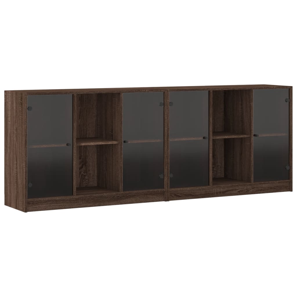 Libreria con Ante Rovere Marrone 204x37x75 cm Legno Multistrato 3206537