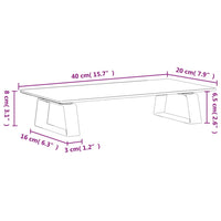 Supporto per Monitor Bianco 40x20x8cm Vetro Temperato e Metallo 374215