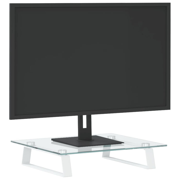 Supporto per Monitor Bianco 40x35x8cm Vetro Temperato e Metallocod mxl 85425