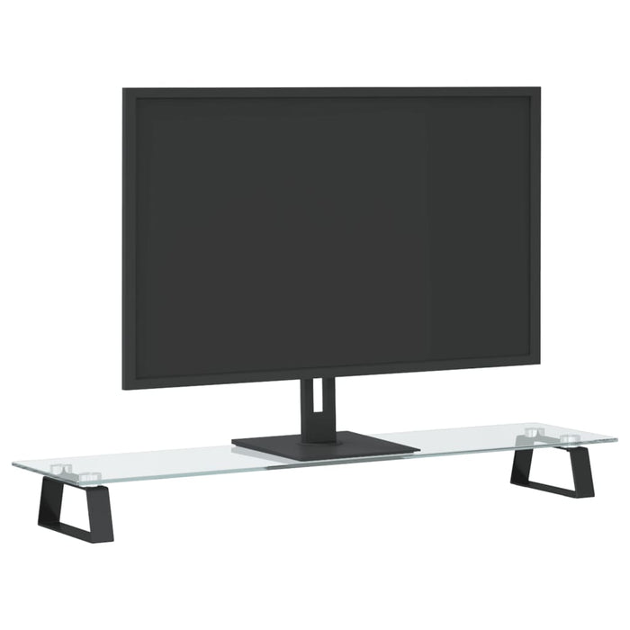 Supporto per Monitor Nero 80x20x8cm Vetro Temperato e Metallocod mxl 85427