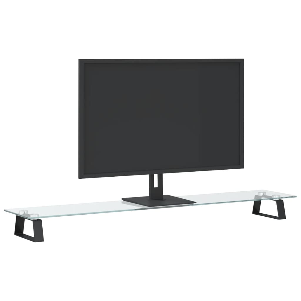 Supporto per Monitor Nero 100x20x8cm Vetro Temperato e Metallocod mxl 109391