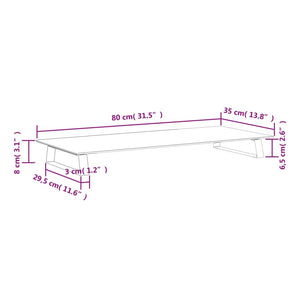 Supporto per Monitor Nero 80x35x8cm Vetro Temperato e Metallo 374229