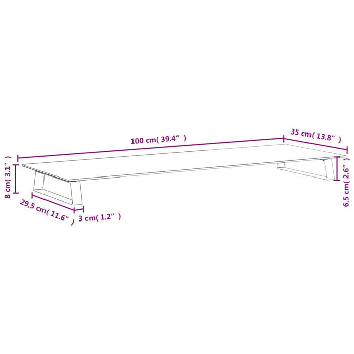 Supporto per Monitor Nero 100x35x8cm Vetro Temperato e Metallo 374230