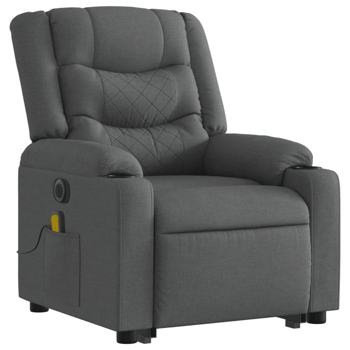 Poltrona Alzapersona Massaggi Elettrica Grigio Scuro Tessuto 3206583