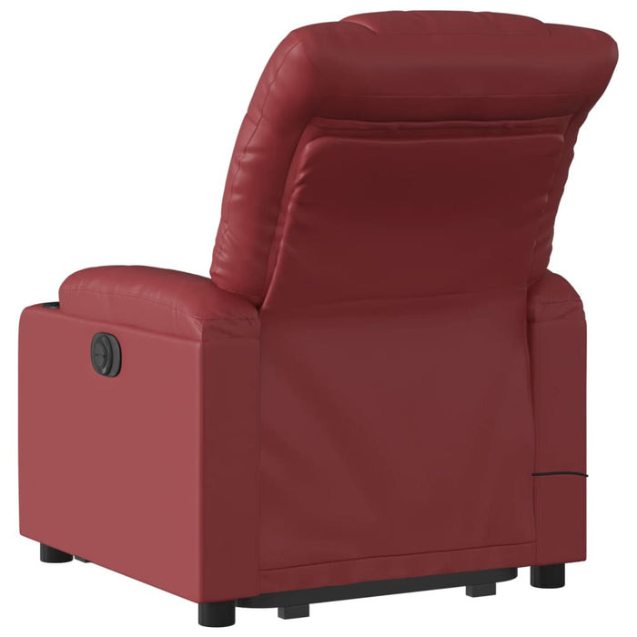 Poltrona Alzapersone Massaggi Reclinabile Rosso Vino Similpelle 3206610