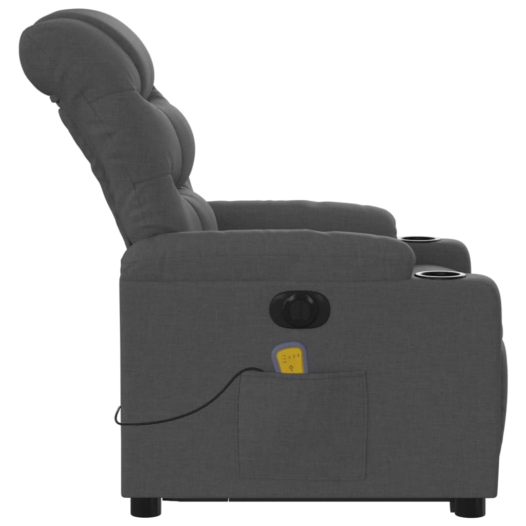 Poltrona Alzapersona Massaggi Elettrica Grigio Scuro Tessuto 3206673