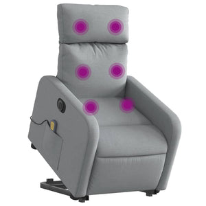 Poltrona Alzapersona Massaggi Elettrica Grigio Chiaro Tessutocod mxl 133068