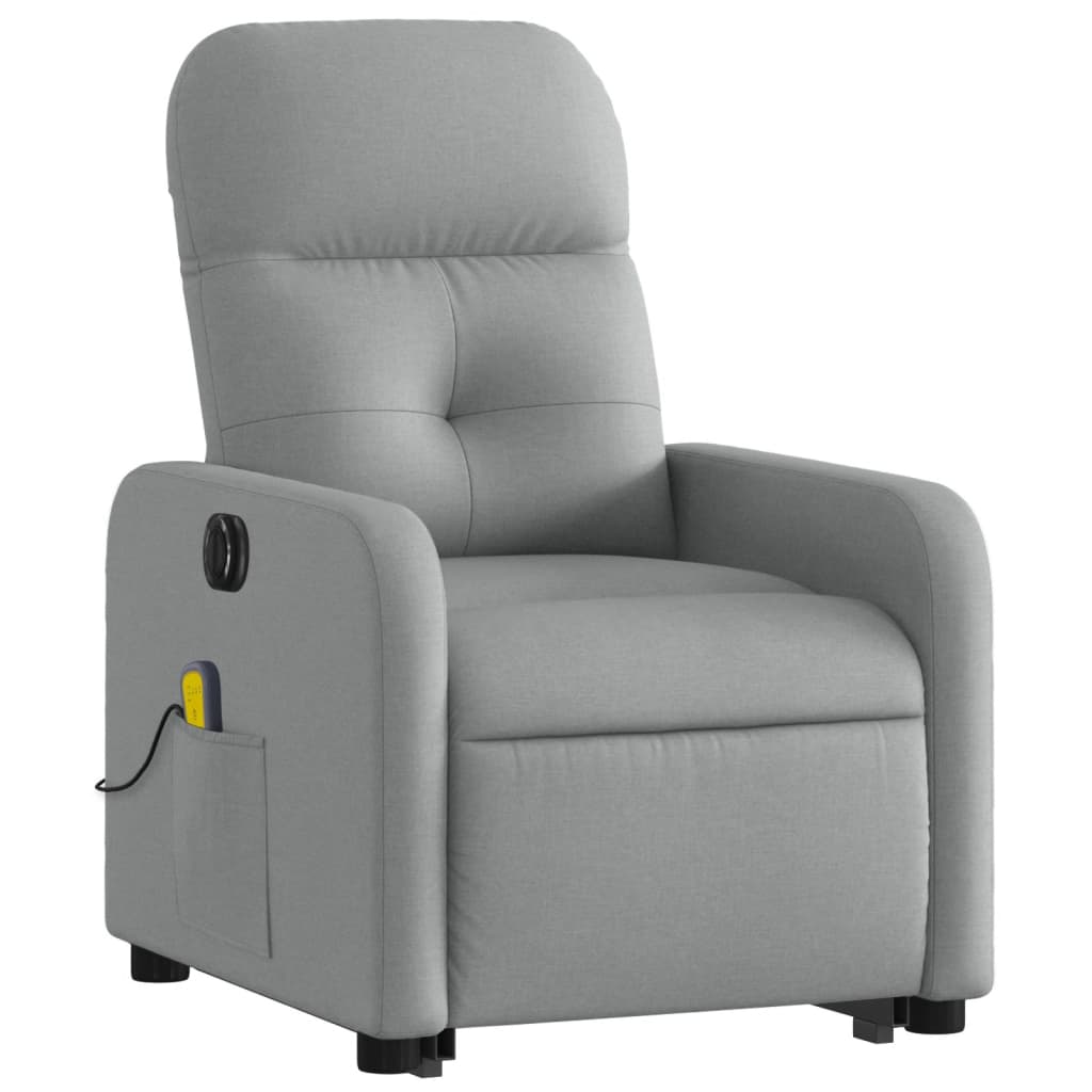 Poltrona Alzapersona Massaggi Elettrica Grigio Chiaro Tessuto 3206822