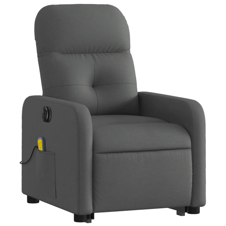 Poltrona Alzapersona Massaggi Elettrica Grigio Scuro Tessuto 3206823