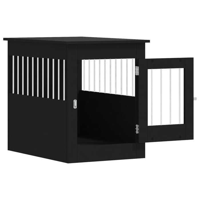 Gabbia Cani da Arredamento Nera 55x80x68cm Legno Multistrato 838324