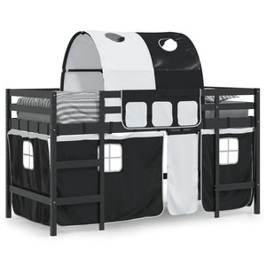 Letto a Soppalco con Tunnel Bambini Bianco e Nero 80x200cm Pinocod mxl 109168