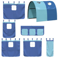 Letto a Soppalco con Tunnel Bambini Blu 80x200cm Massello Pino 3207040