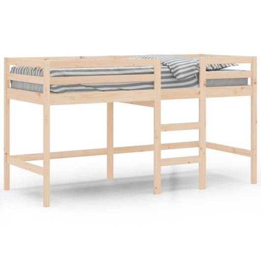 Letto Soppalco con Scala Bambini 90x200 cm Legno Massello Pino 835889