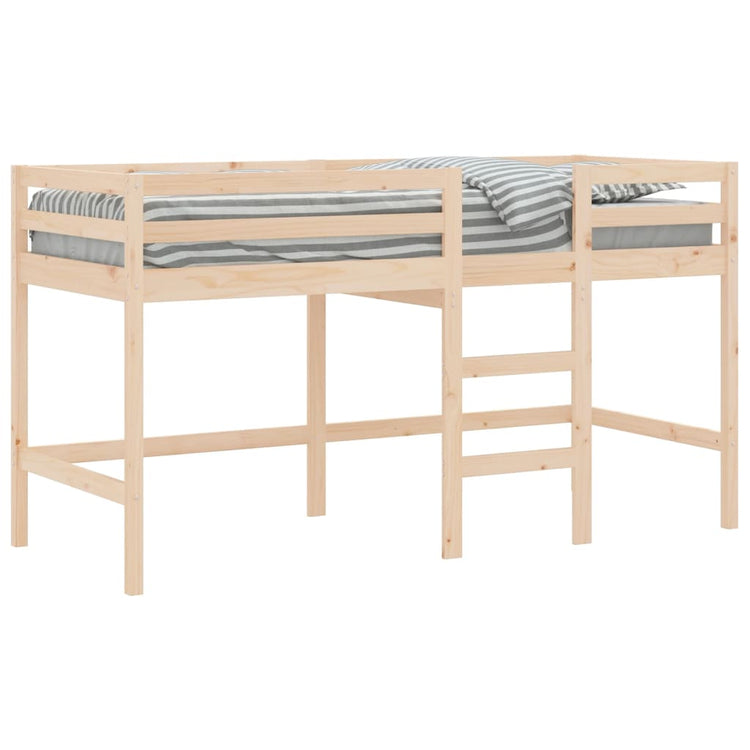 Letto Soppalco con Scala Bambini 90x200 cm Legno Massello Pino 835889