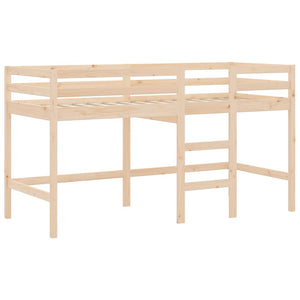 Letto Soppalco con Scala Bambini 90x200 cm Legno Massello Pino 835889