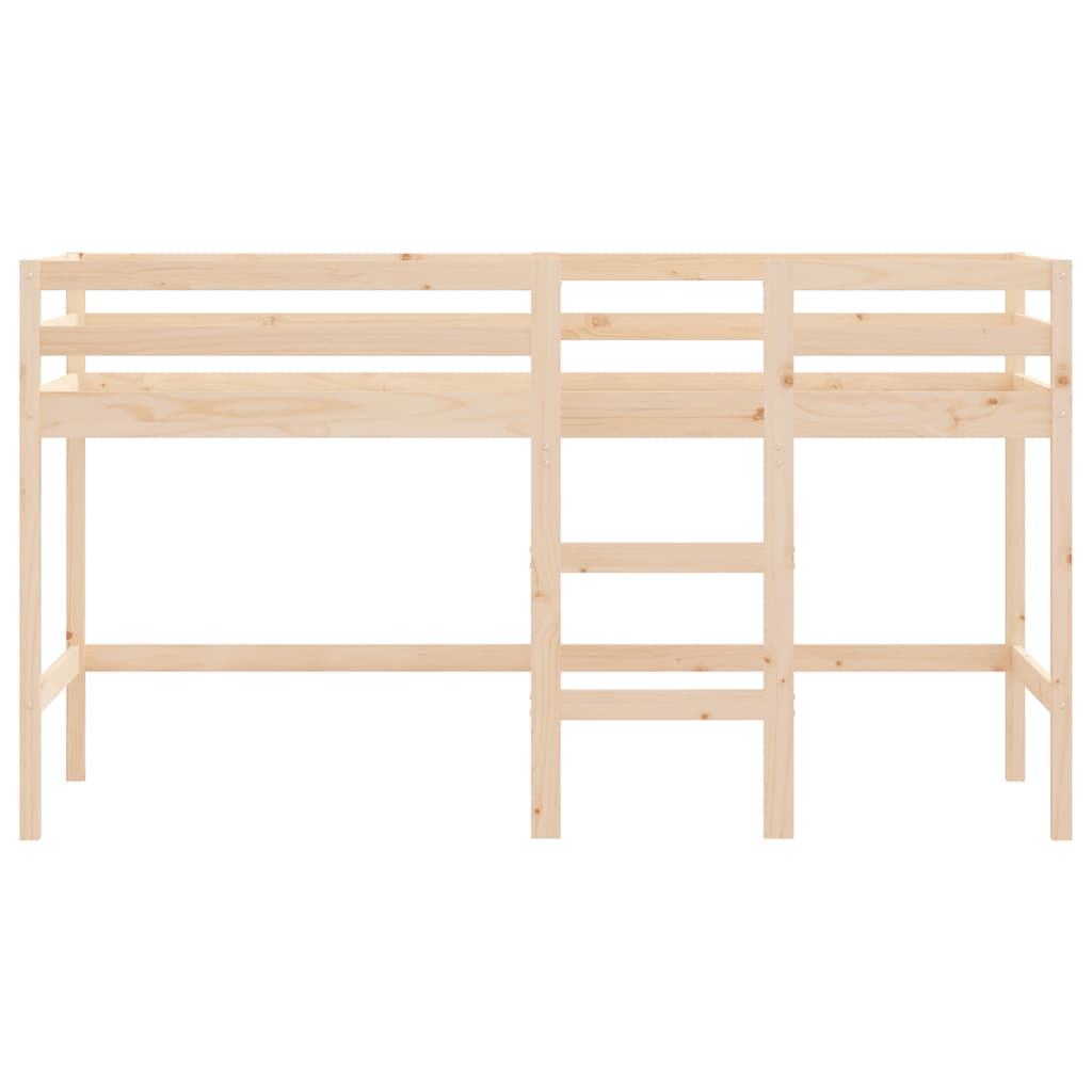 Letto Soppalco con Scala Bambini 90x200 cm Legno Massello Pino 835889