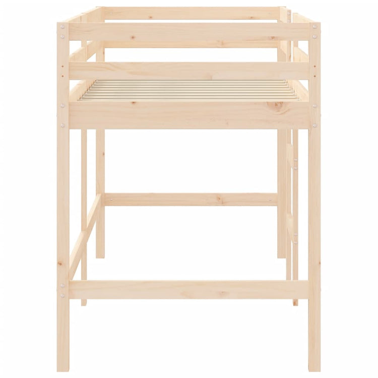 Letto Soppalco con Scala Bambini 90x200 cm Legno Massello Pino 835889