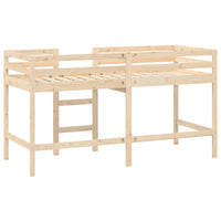 Letto Soppalco con Scala Bambini 90x200 cm Legno Massello Pino 835889