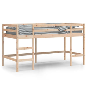 Letto Soppalco con Scala Bambini 80x200cm Massello Pino 835895