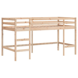 Letto Soppalco con Scala Bambini 90x200 cm Legno Massello Pino 835898