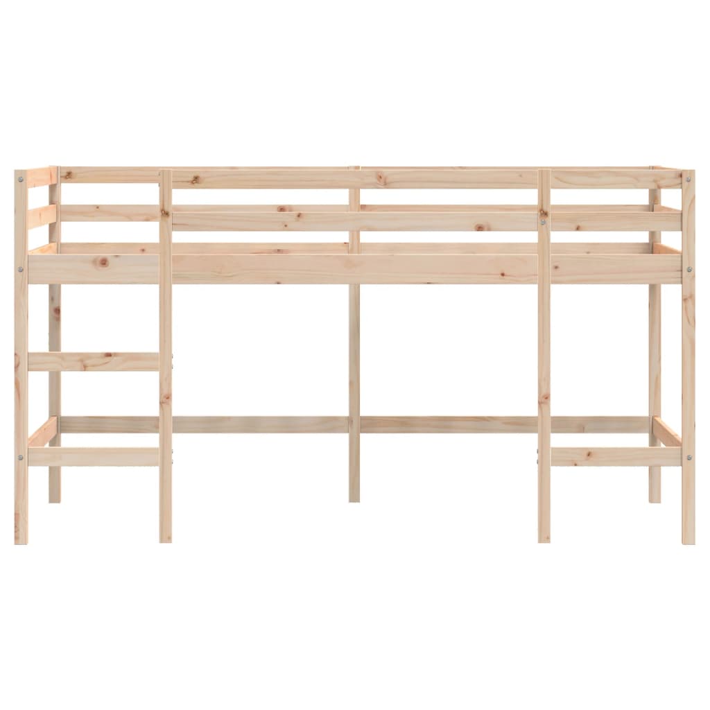 Letto Soppalco con Scala Bambini 90x200 cm Legno Massello Pino 835898