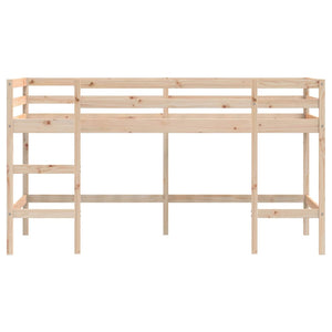 Letto Soppalco con Scala Bambini 90x200 cm Legno Massello Pino 835898