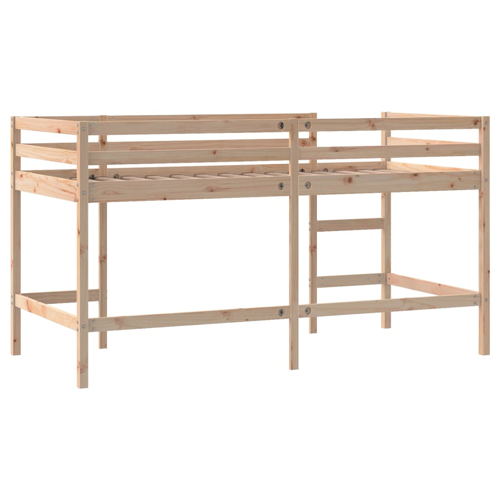 Letto Soppalco con Scala Bambini 90x200 cm Legno Massello Pino 835898