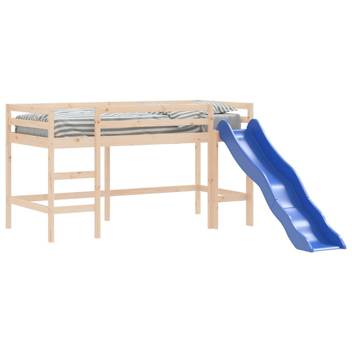 Letto Soppalco con Scivolo Bambini 90x200cm Legno Massello Pinocod mxl 132557