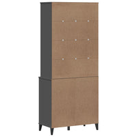 Credenza VIKEN Grigio Antracite 80x40x190cm Legno Massello Pino 3207149