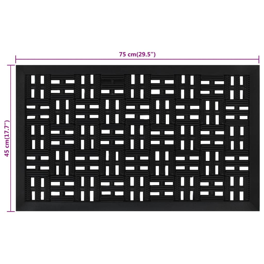 Zerbino Rettangolare 45x75 cm in Gomma 155658