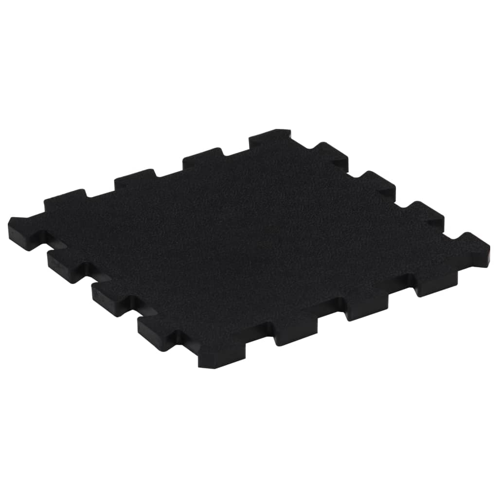 Piastrelle per Pavimenti in Gomma 9 pz Nere 16 mm 30x30 cm 155670