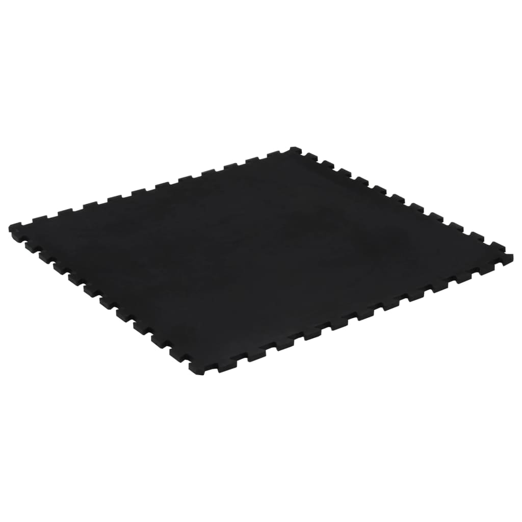 Piastrella per Pavimenti in Gomma Nera 12 mm 100x100 cm 155673