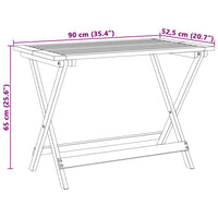 Tavolo Giardino Pieghevole 90x52,5x65 cm Legno Massello Acacia 364894