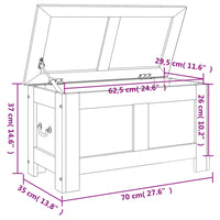 Cassapanca con Coperchio Marrone in Legno Massello di Acacia 364914