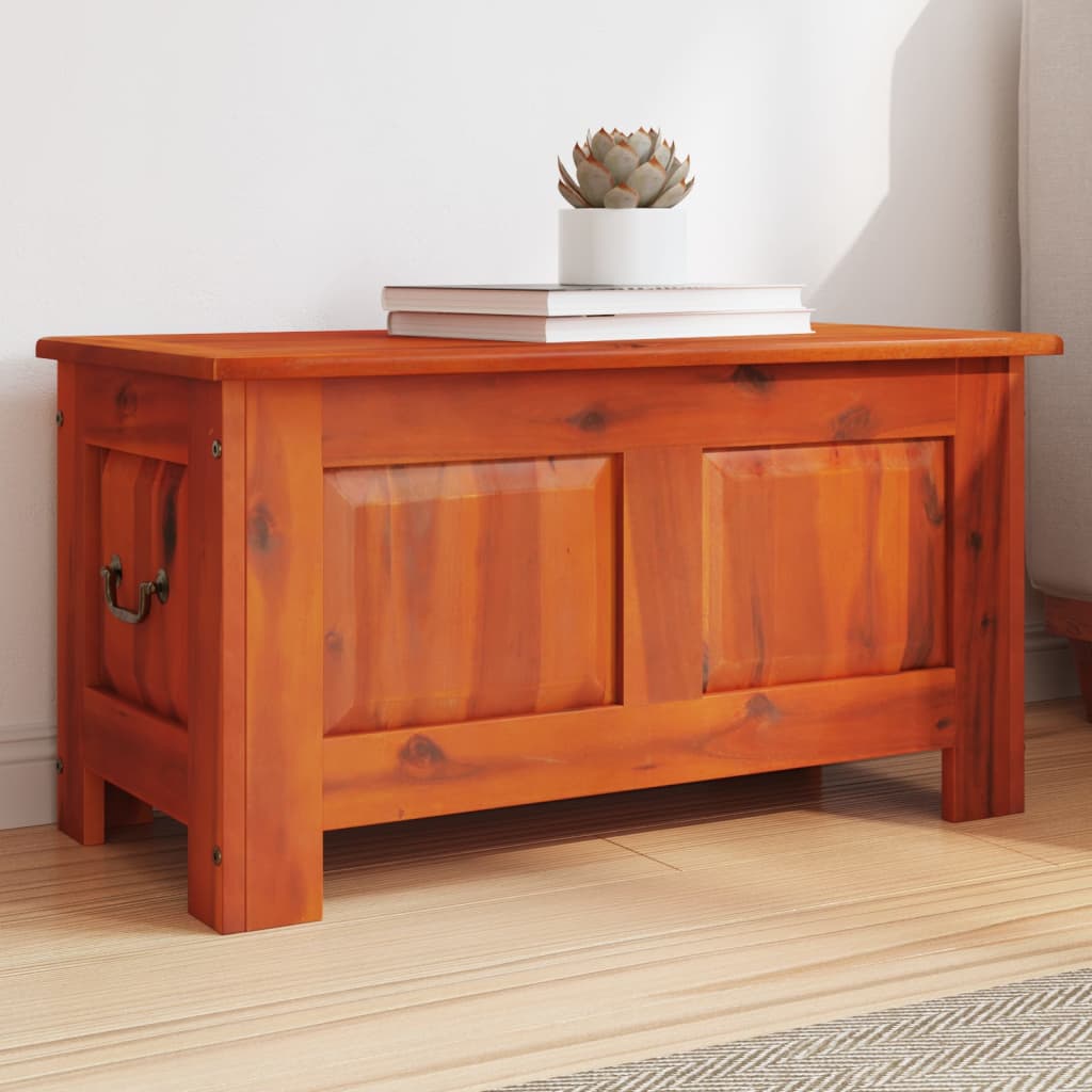 Cassapanca con Coperchio Marrone in Legno Massello di Acacia 364914