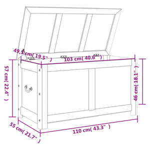 Cassapanca con Coperchio Marrone in Legno Massello di Acacia 364916